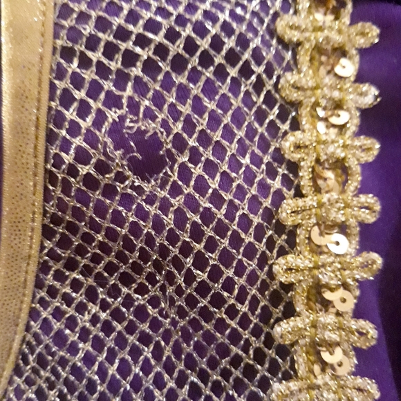 Rejoice Dance Ministry Sleeveless Purple and Gold Praise Dance Dress - Size 4X - Picture 6 of 12